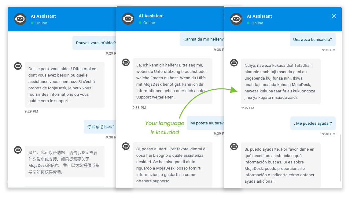Multilingual support