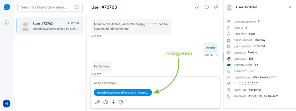 Smart reply suggestion